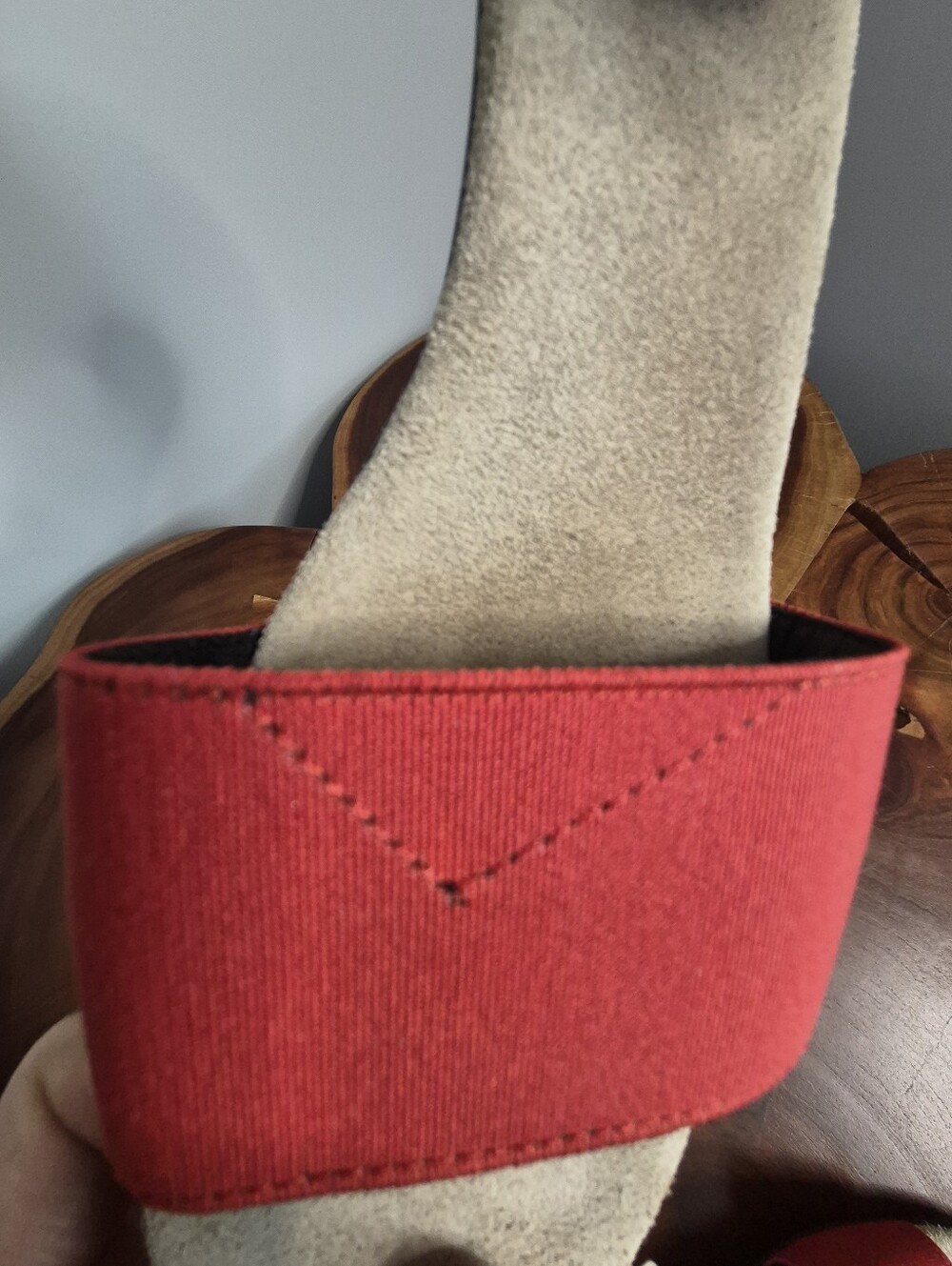 CHARLESTON SHOE CO. Justice Red Mini Wedge Sandals - 9 - Picture 11 of 11